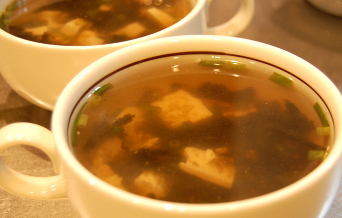 キットオイシックスの小ねぎとのり、豆腐の韓国風スープ