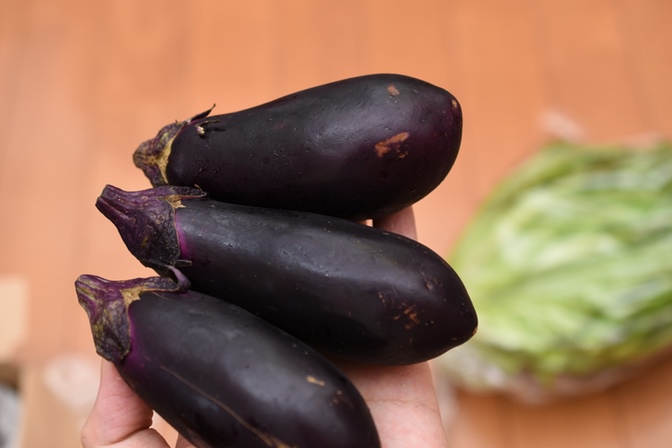 やわらかな食感の有機なす 200g